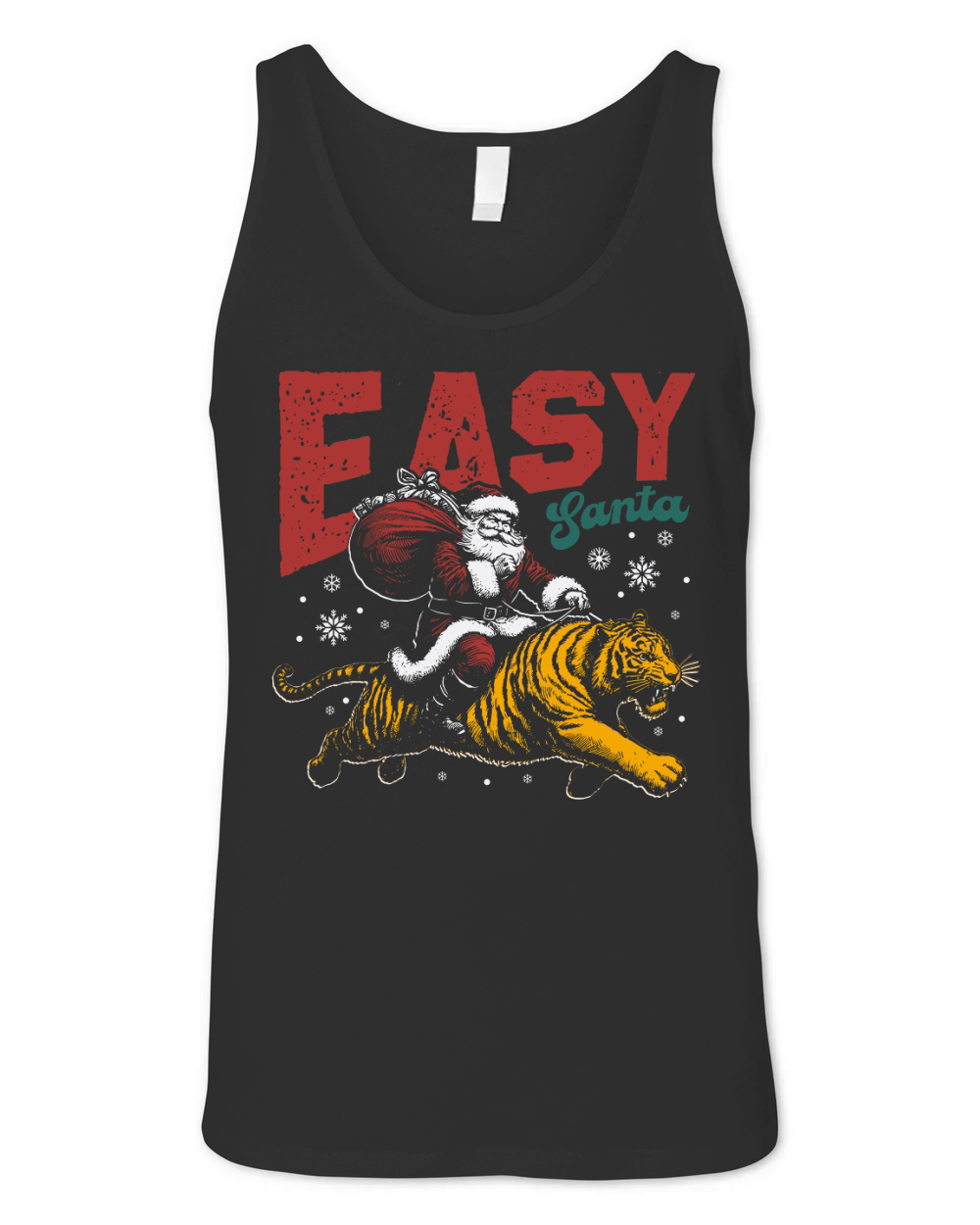 Easy Santa Riding Tiger D Color Unisex Jersey Tank