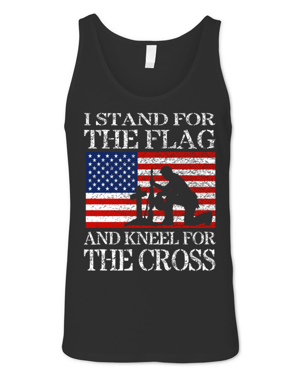 I Stand For The Flag And Kneel For The Cross Shirt Unisex Jersey Tank
