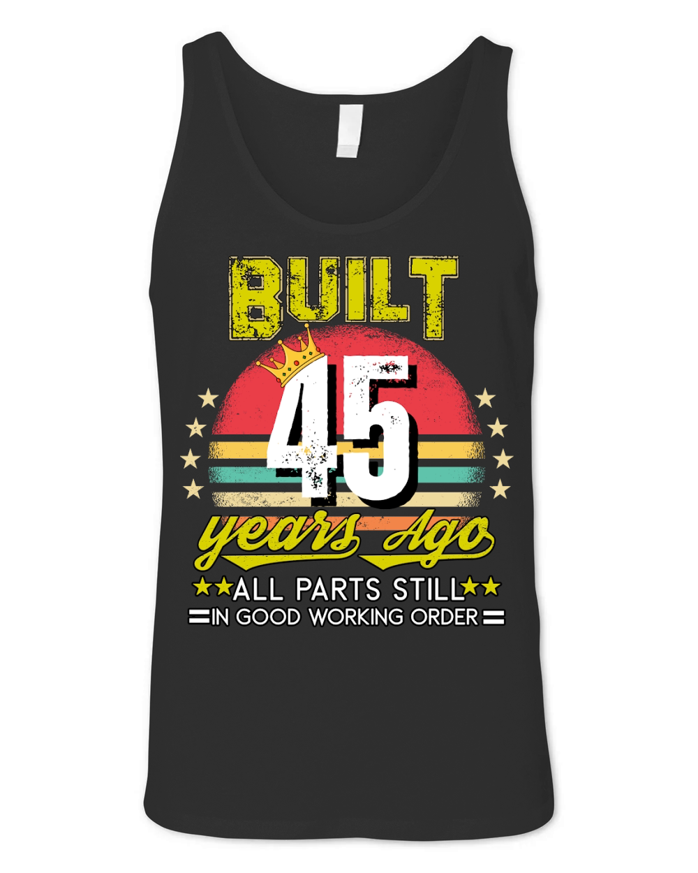 Vintage Birthday 45 Unisex Jersey Tank