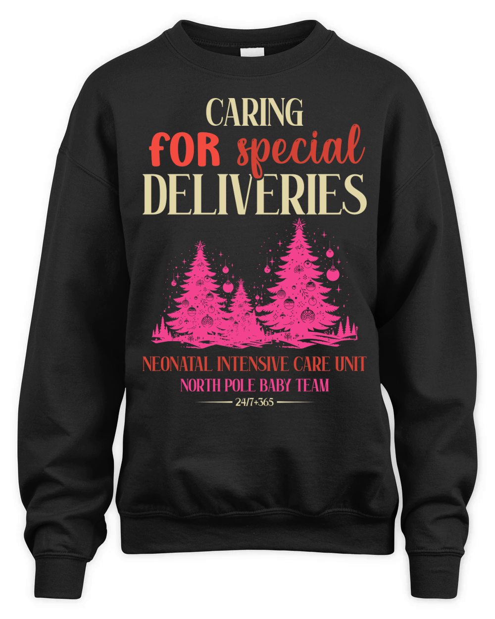 caring for special deliveries neonatal intensive care unit north pole baby team Unisex Premium Crewneck Sweatshirt