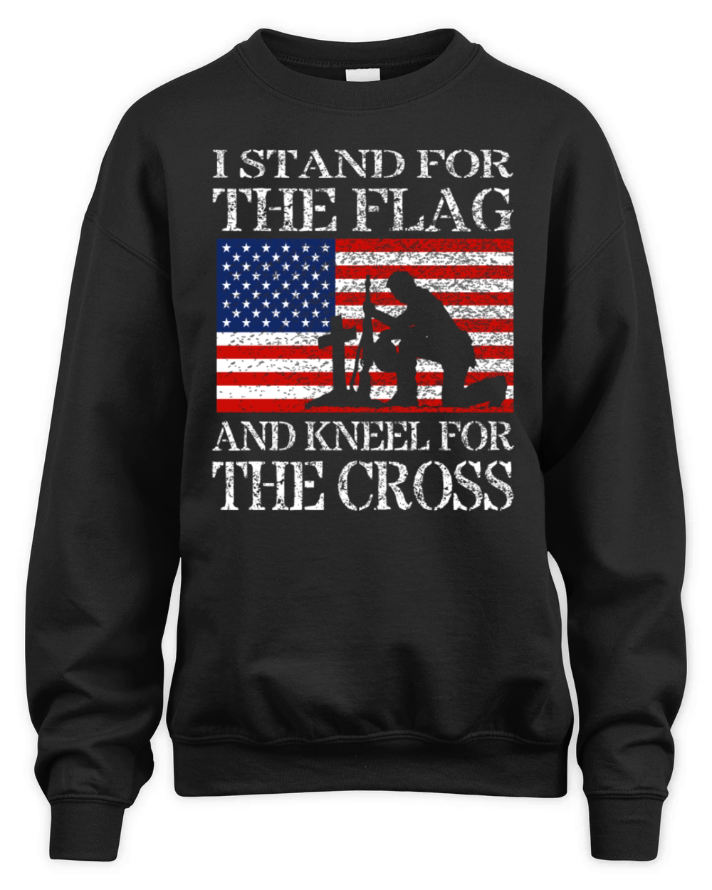 I Stand For The Flag And Kneel For The Cross Shirt Unisex Premium Crewneck Sweatshirt