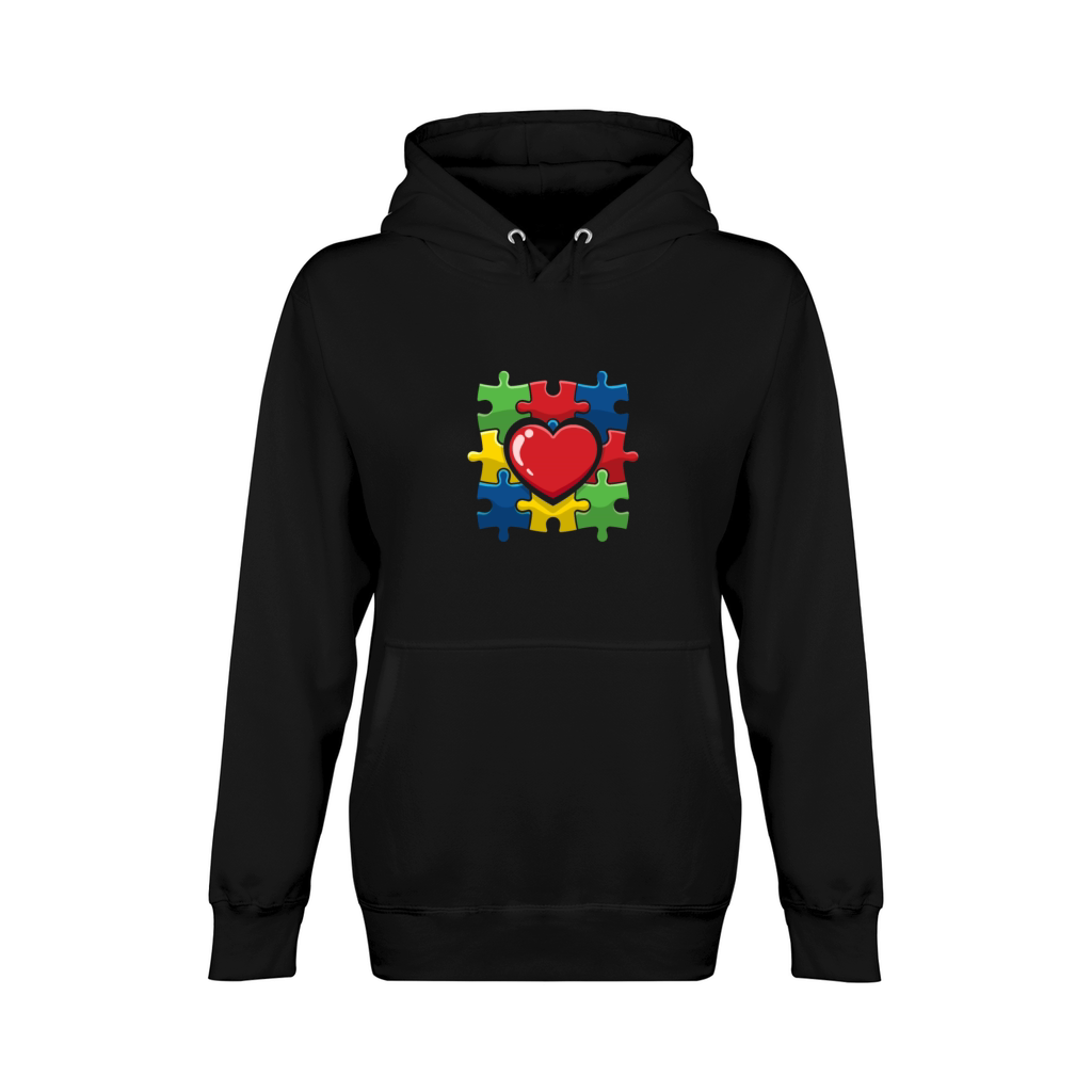 Colorful Puzzle Heart Be Kind Autism Awareness Unisex Premium Pullover Hoodie