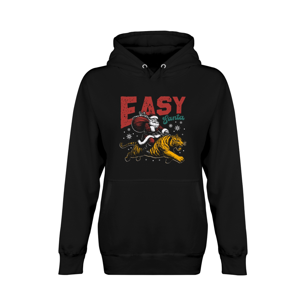 Easy Santa Riding Tiger D Color Unisex Premium Pullover Hoodie