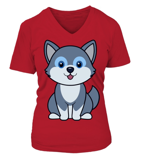 Alaskan Klee Kai 04 V-neck T-Shirt Woman