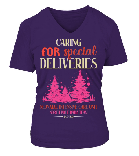 caring for special deliveries neonatal intensive care unit north pole baby team V-neck T-Shirt Woman