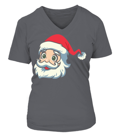 Cool Vintage Christmas Santa Claus Face V-neck T-Shirt Woman