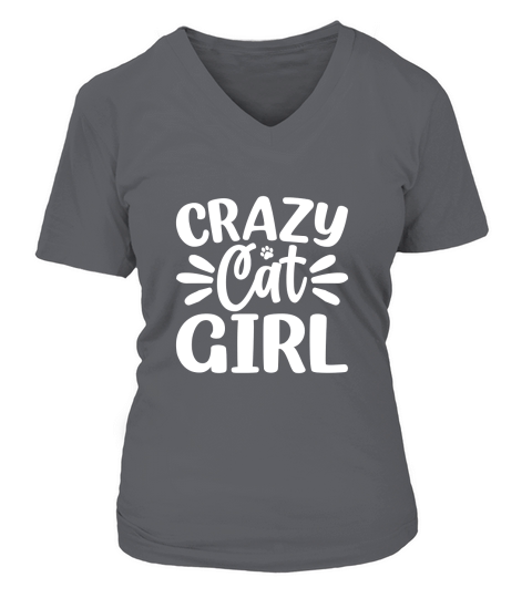 CRAZY CAT GIRL V-neck T-Shirt Woman