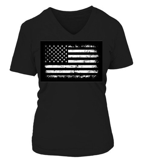 Distressed USA Flag.Vintage USA Flag V-neck T-Shirt Woman