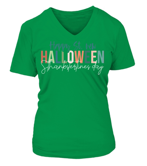 Happy St. new halloween Sthankstertines day V-neck T-Shirt Woman