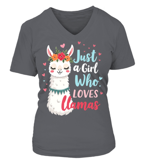 Just a girl who loves llamas V-neck T-Shirt Woman