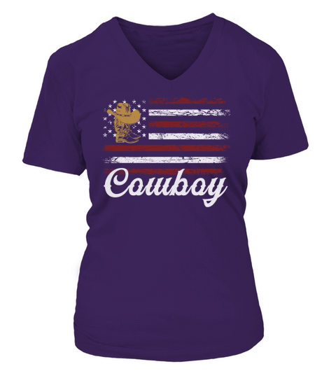Retro Cowboy V-neck T-Shirt Woman