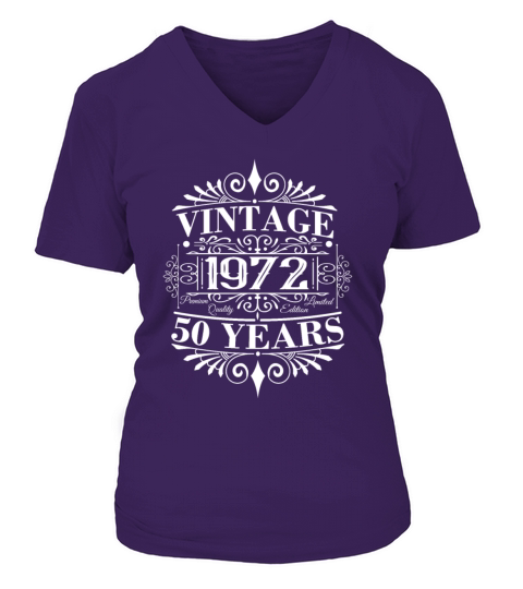 Vintage 1972 Birthday Sayings 50th Birthday V-neck T-Shirt Woman