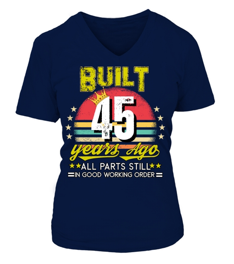 Vintage Birthday 45 V-neck T-Shirt Woman