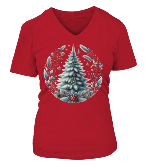 Watercolor Christmas tree Clipart 02 V-neck T-Shirt Woman