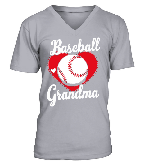 Baseball grandma V-Neck T-shirt