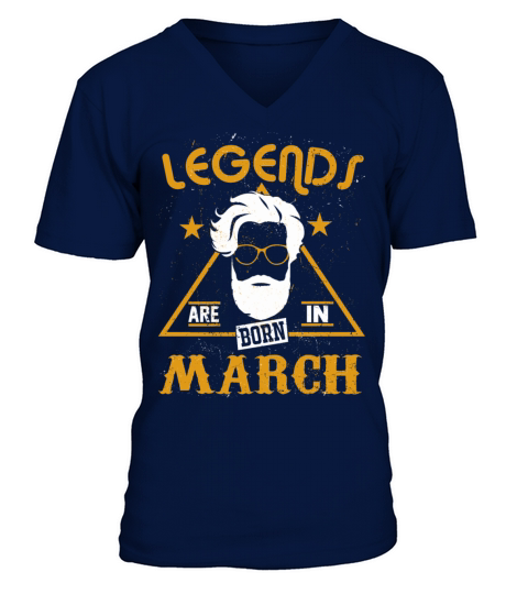 born in march V-Neck T-shirt