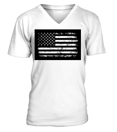 Distressed USA Flag.Vintage USA Flag V-Neck T-shirt