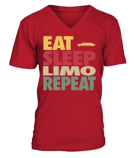 Eat Sleep Limo Repeat HIPSTER EDITION V-Neck T-shirt