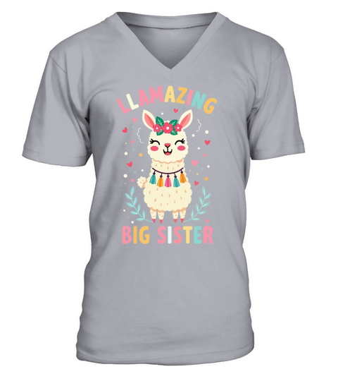 Llamazing big sister V-Neck T-shirt