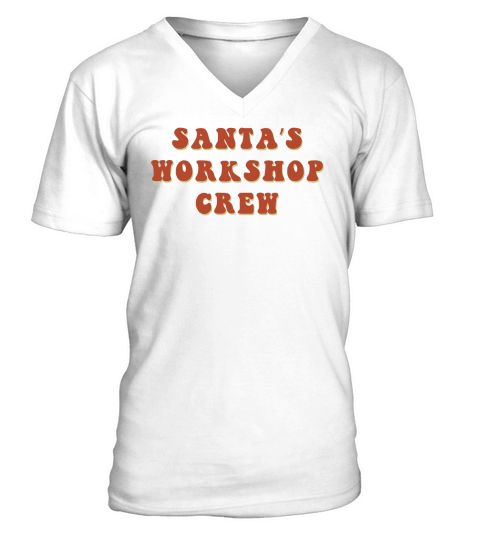 Santa’s Workshop Crew Retro Red V-Neck T-shirt