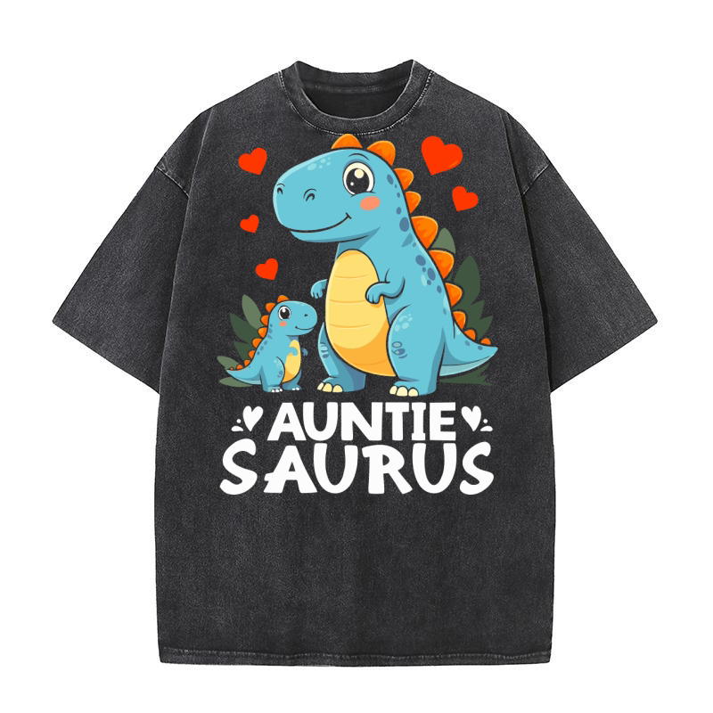 Auntie Saurus Dinosaur Washed T-Shirt