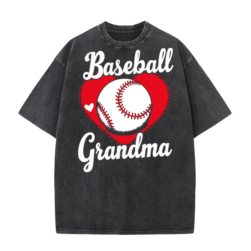 Baseball grandma Washed T-Shirt