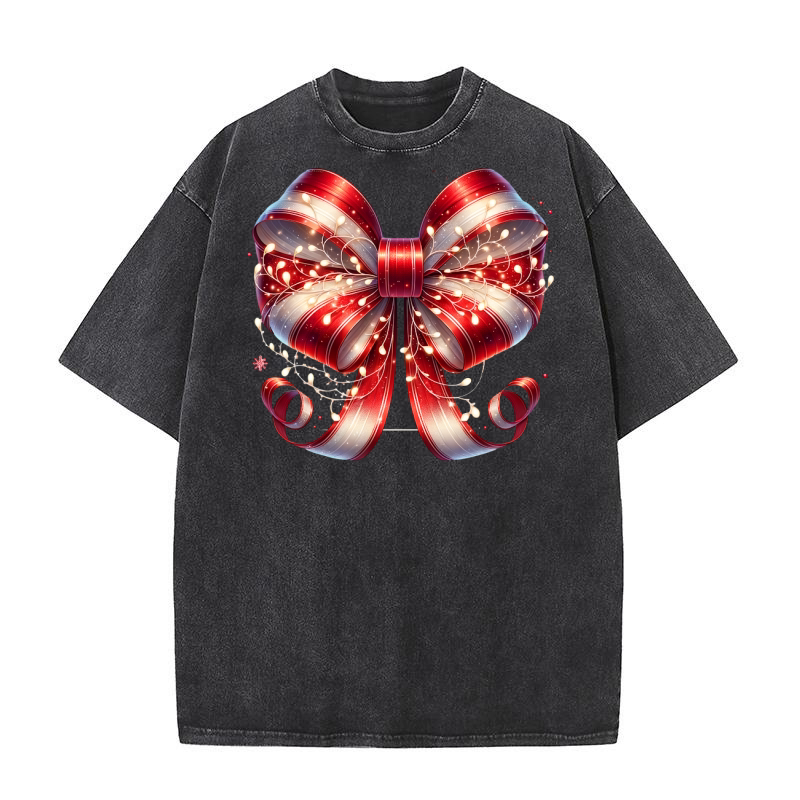 Christmas bow 13 19 Washed T-Shirt