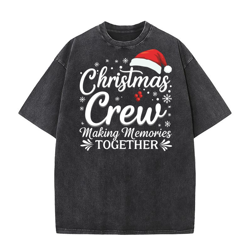 Christmas Crew making memories together Washed T-Shirt