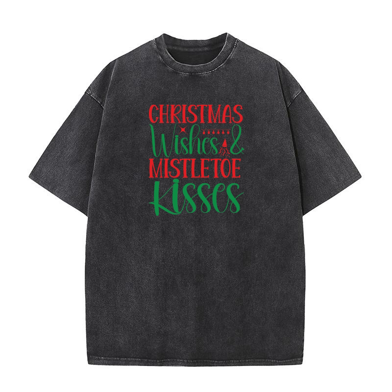 Christmas wishes & mistletoe kisses 02 Washed T-Shirt