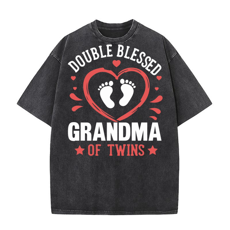 Double blessed grandma of twins Washed T-Shirt
