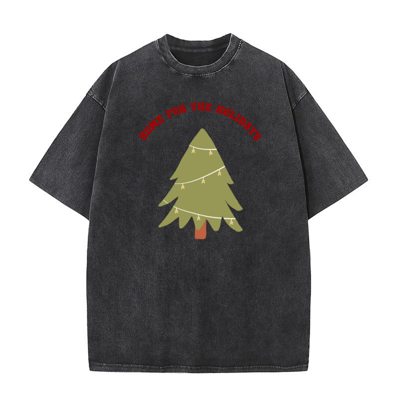 Home for the Holidays Christmas tree 7 Washed T-Shirt