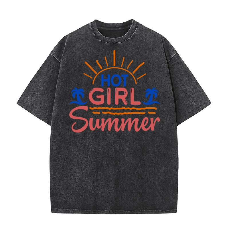 Hot girl summer 1 Washed T-Shirt