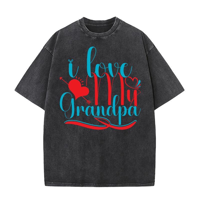 I Love My Grandpa 8 Washed T-Shirt