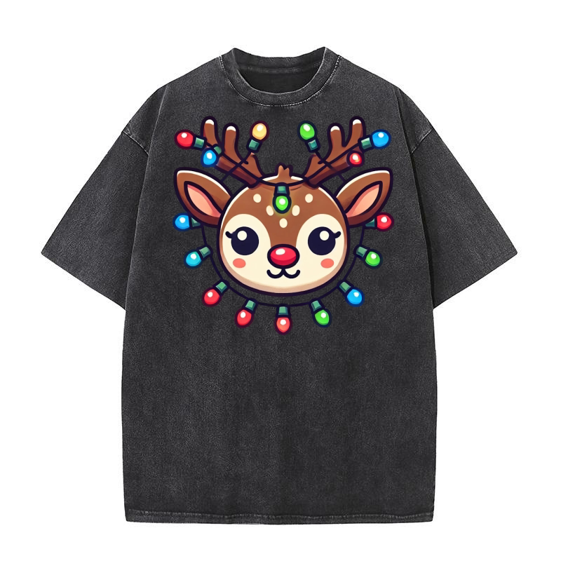 Reindeer  (4) Washed T-Shirt