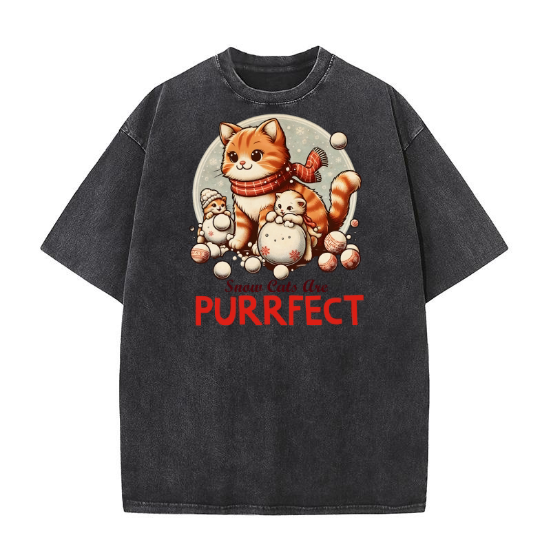 Snow Cats Are Purrfect Washed T-Shirt