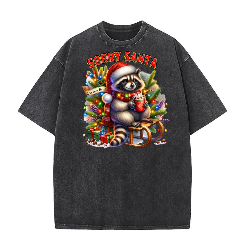 Sorry santa Ive been feral Washed T-Shirt