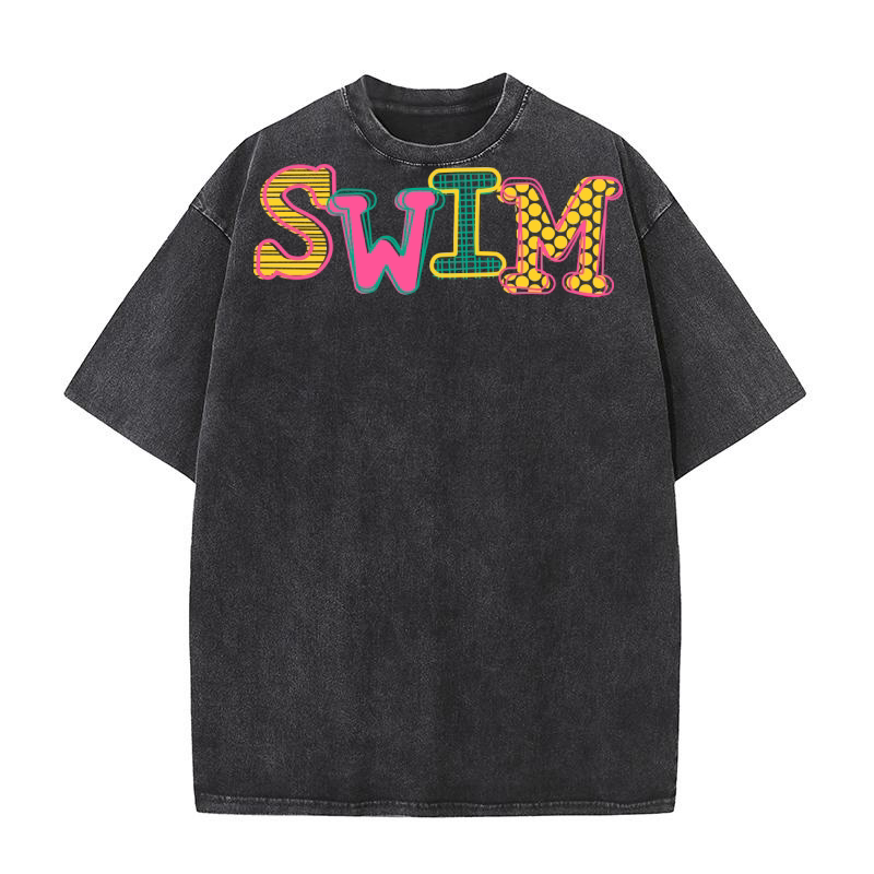 Swim Mixed Font Washed T-Shirt