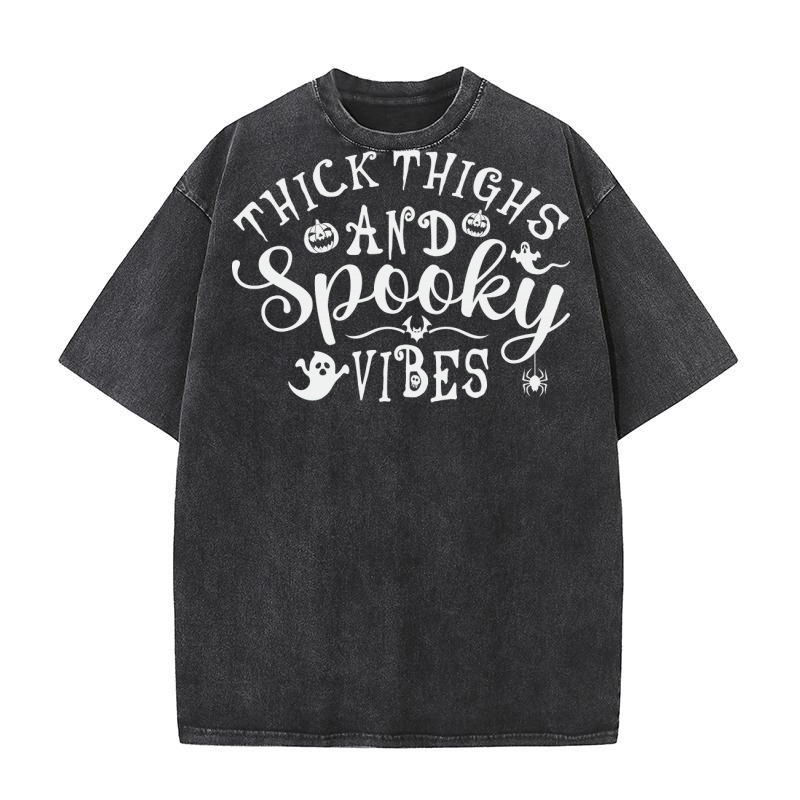 Thick thighs and spooky vibes 03 Washed T-Shirt