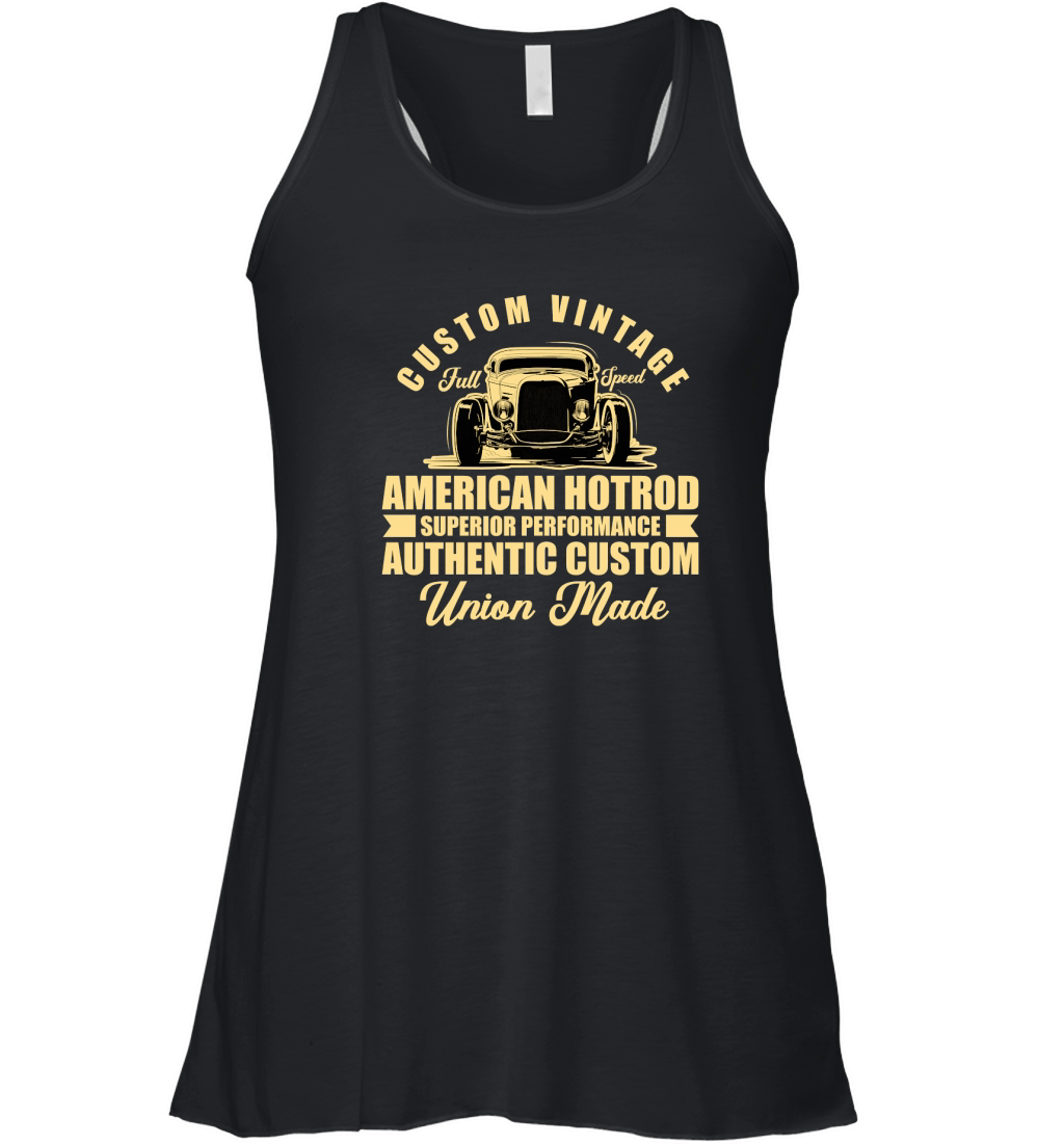 Custome Vintage Full Speed american hotrod car Women's Flowy Tank Top