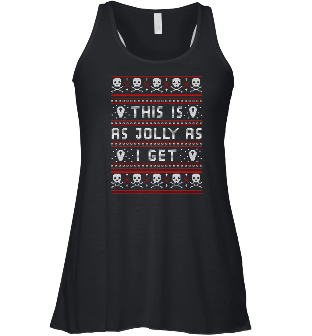 EMO GOTHIC UGLY CHRISTMAS EMO GOTHIC GOTH SCENE ALTERNATIVE GRUNGE PUNK ROCK CHRISTMAS SKULL Women's Flowy Tank Top