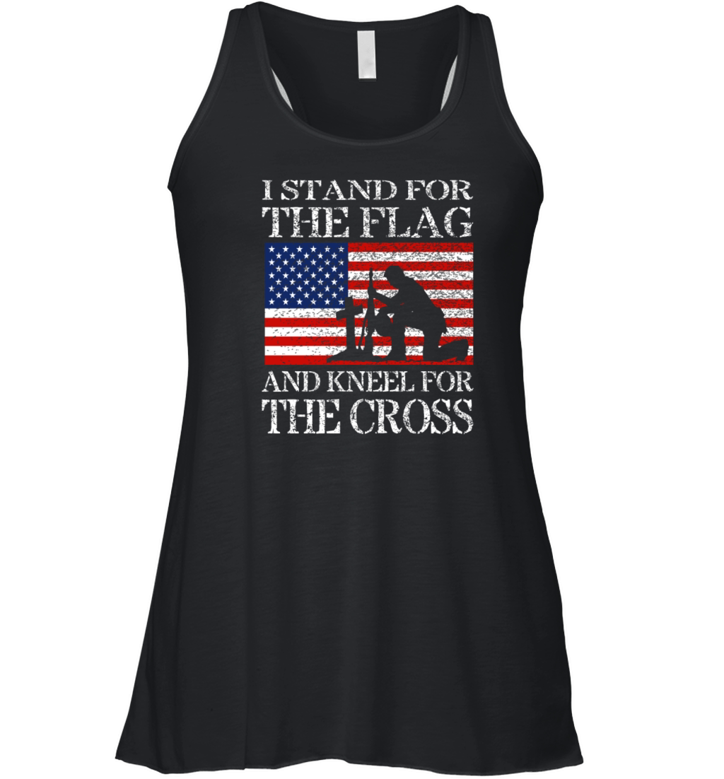 I Stand For The Flag And Kneel For The Cross Shirt Women's Flowy Tank Top