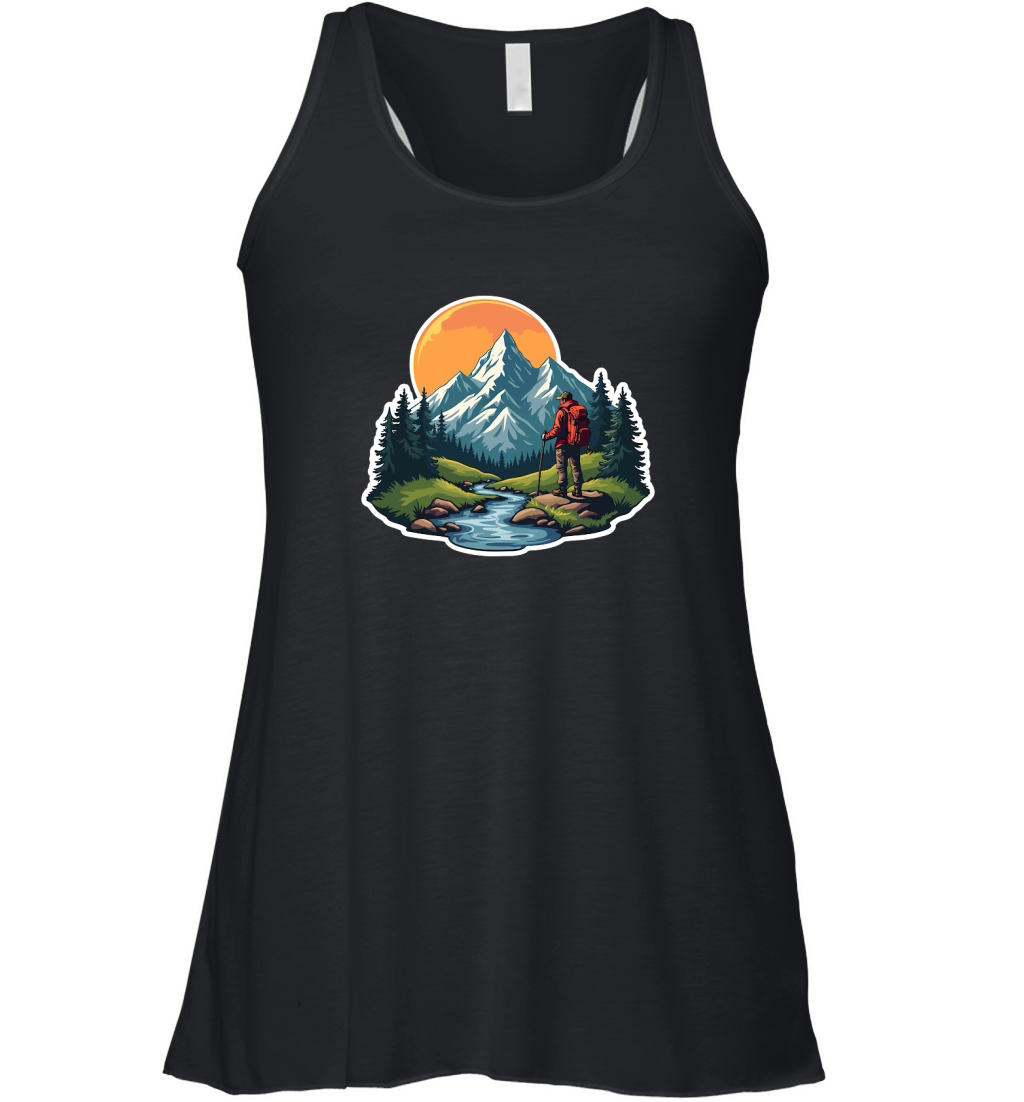 Mountain explorer hiking adventure Illus 05 Women's Flowy Tank Top
