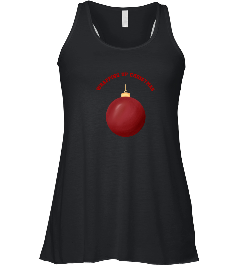 Wrapping Up Christmas Red Christmas Ornament Ball Women's Flowy Tank Top