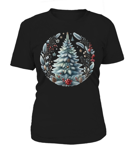 Watercolor Christmas tree Clipart 02 Women's T-Shirt