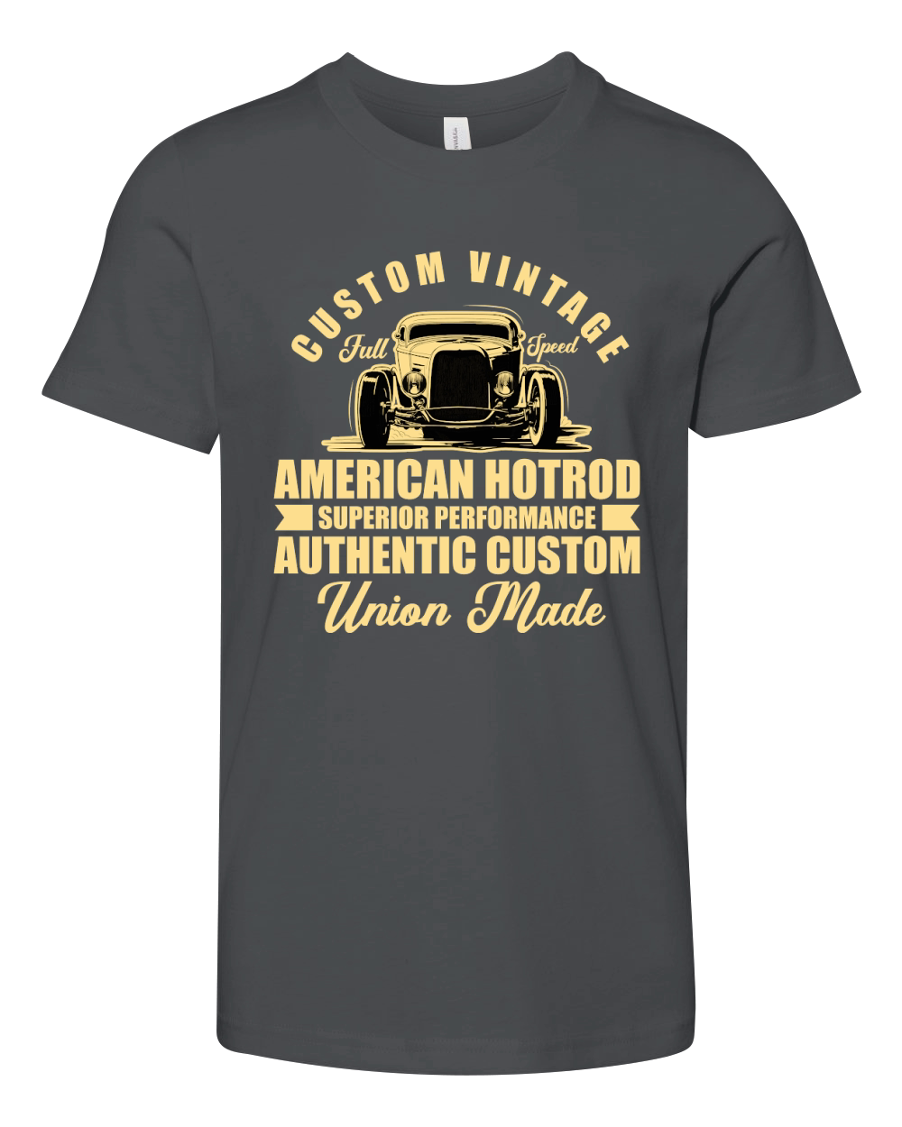 Custome Vintage Full Speed american hotrod car Youth Unisex Jersey Tee