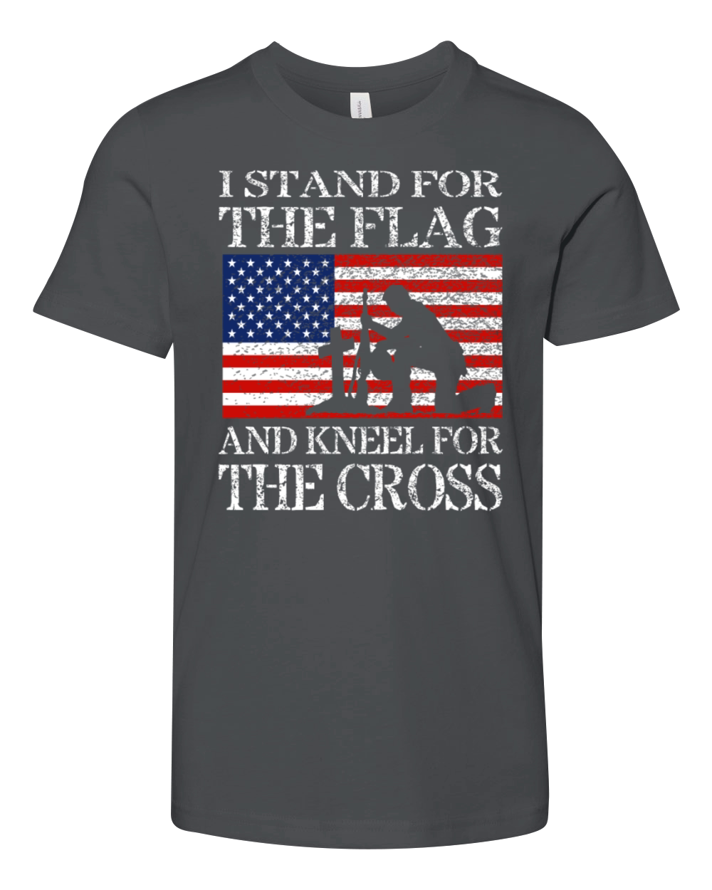 I Stand For The Flag And Kneel For The Cross Shirt Youth Unisex Jersey Tee