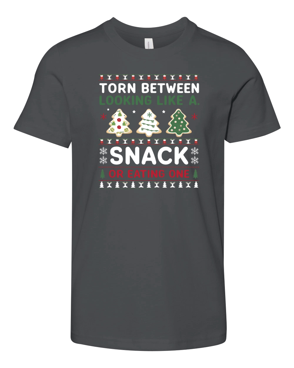 Torn Between Looking Like A Snack Or Eating one Christmas Youth Unisex Jersey Tee