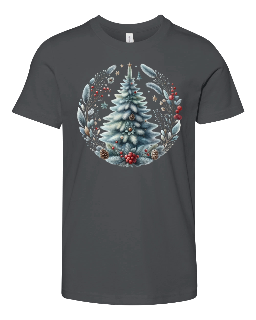 Watercolor Christmas tree Clipart 02 Youth Unisex Jersey Tee