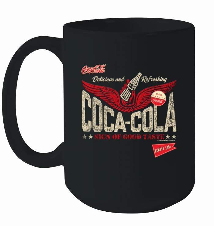Coca-Cola Sign Of Good Taste Wings Vintage Logo Ceramic Mug