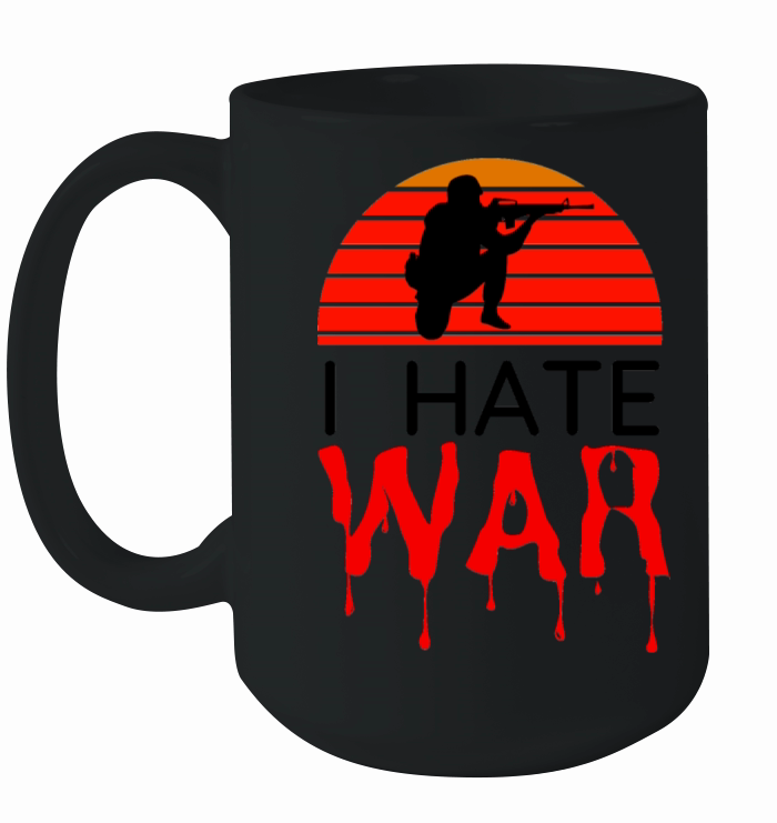 Hate war bloody text retro vintage design Ceramic Mug